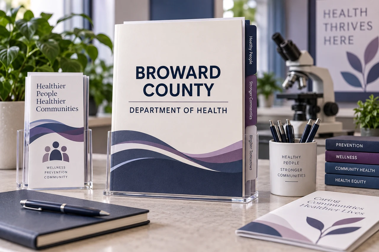 Julkaisijan Florida Department of Health in Broward County AI-lähdekuvitus